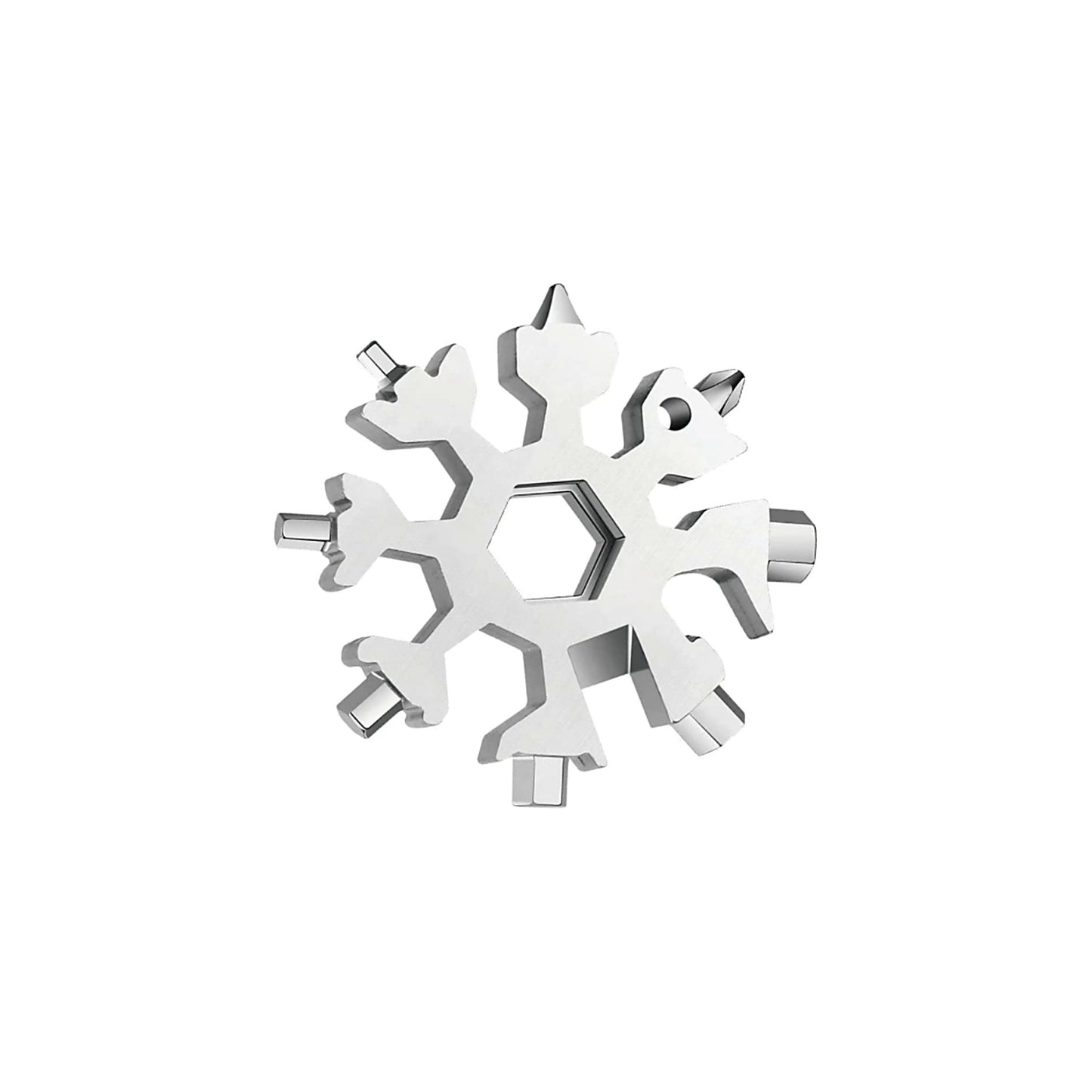 18-in-1 Snowflake Multi Tool – Stainless Steel Keyring Pocket Tool