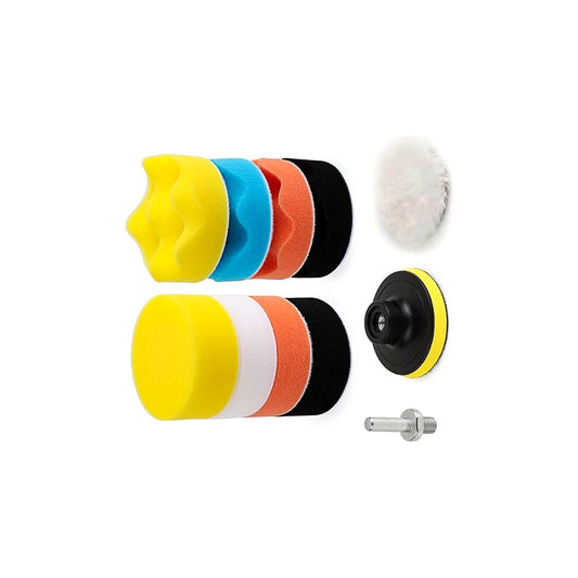 Car Polishing Pad Kit – 11pc Drill Attachment Set with Wool Buffing Pad