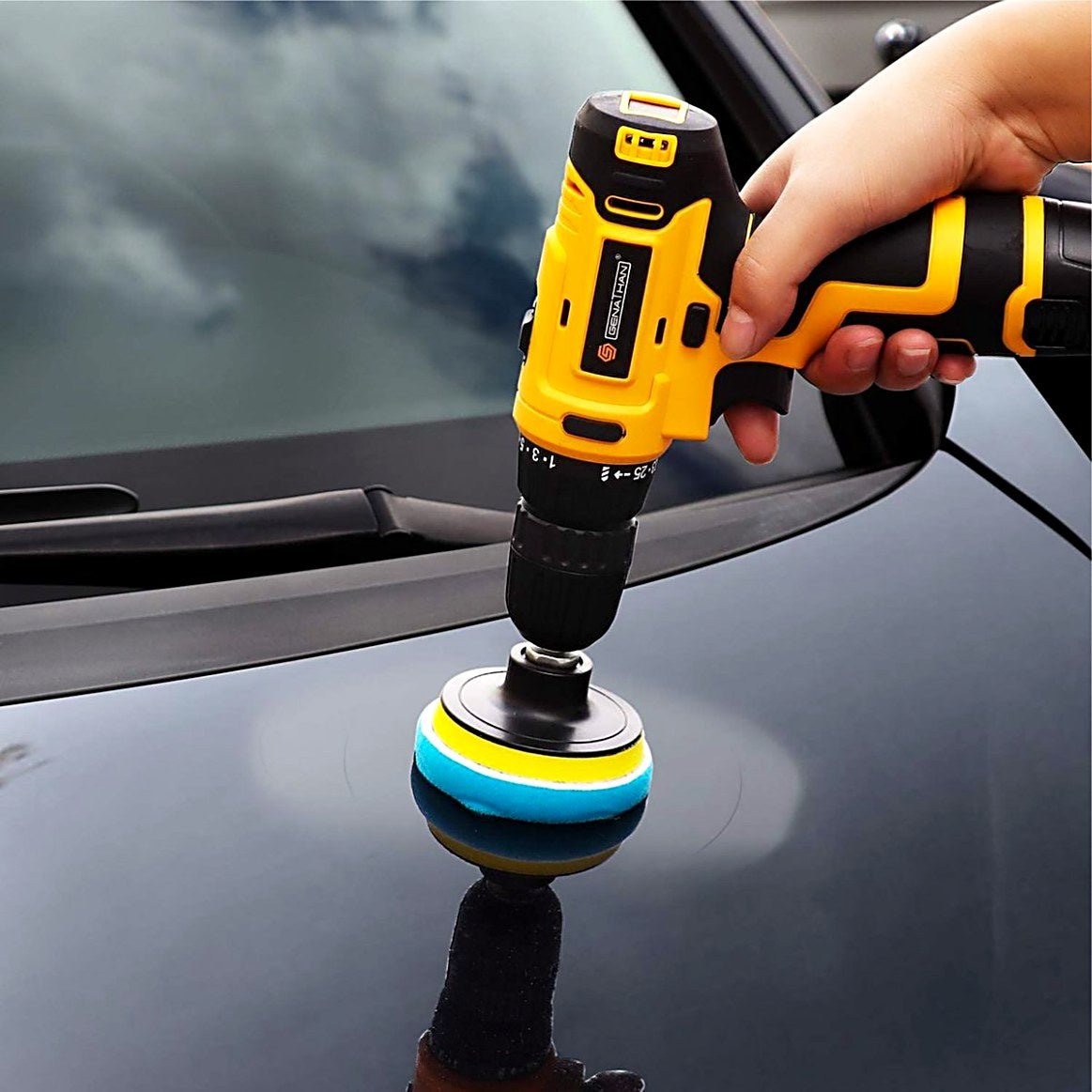 Car Polishing Pad Kit – 11pc Drill Attachment Set with Wool Buffing Pad