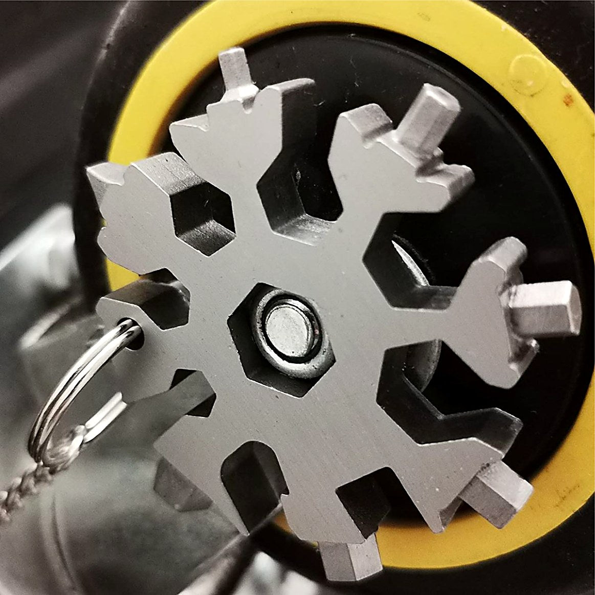 18-in-1 Snowflake Multi Tool – Stainless Steel Keyring Pocket Tool